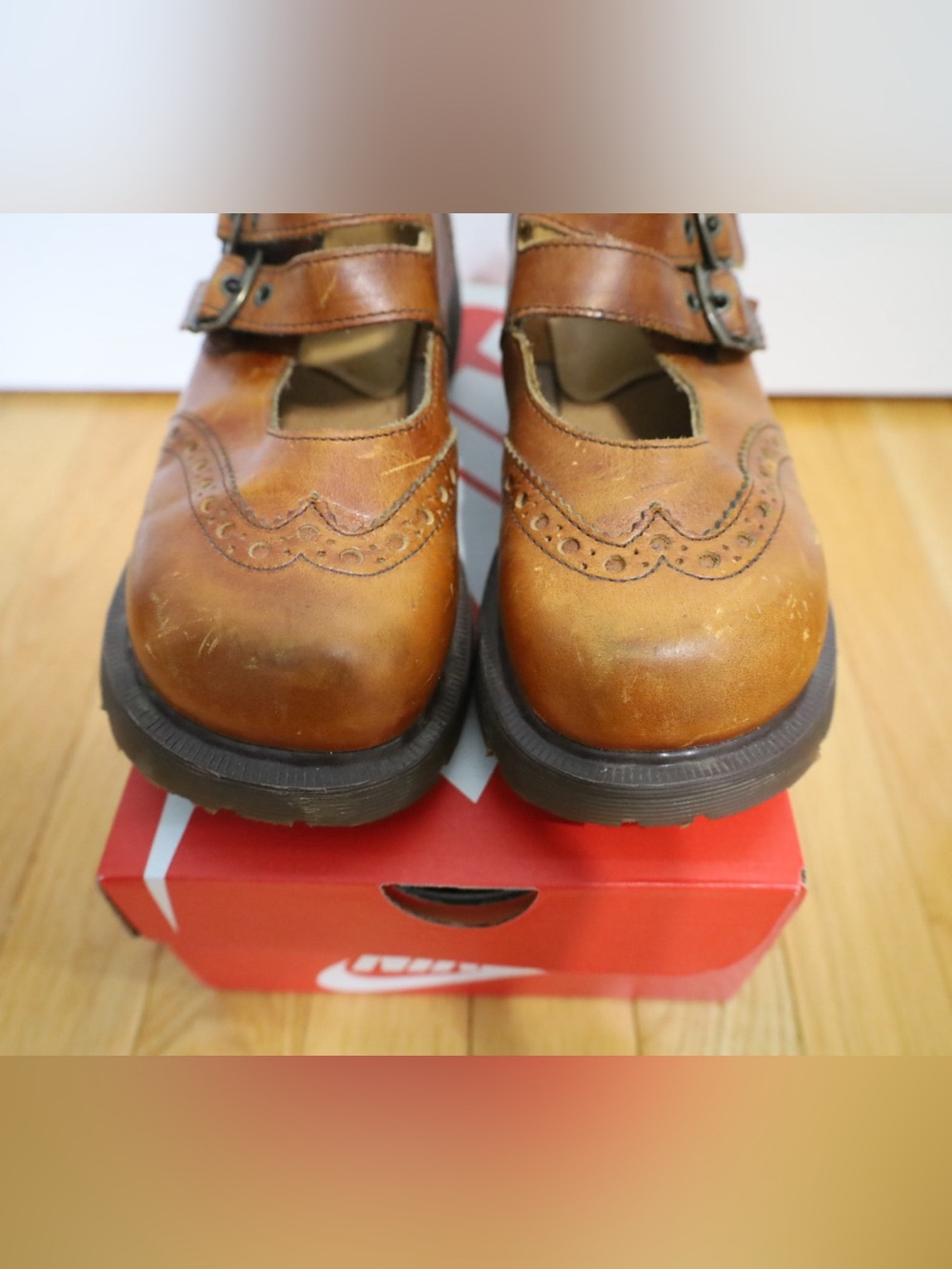 Rare Vintage 1990's Dr.Martens Mary Jane Brogue Platform Shoes Size 7 Made In UK - Picture 3 of 16